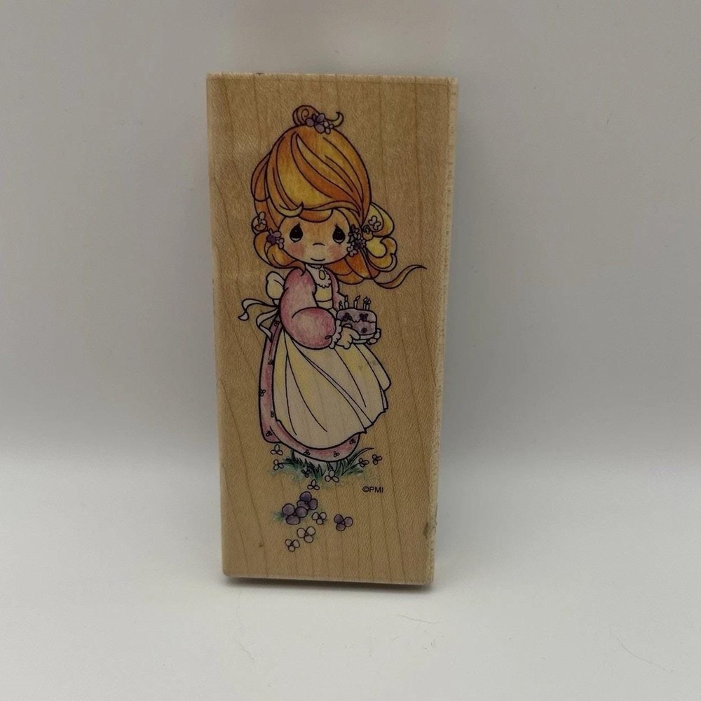 Stampendous Precious Moments Birthday Blessing UN001 Wood Mount Rubber Stamp 90s